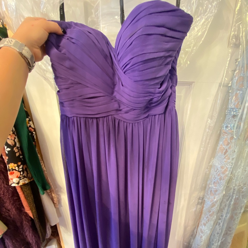 Bill Levkoff bridesmaid strapless dress. Size 14, purple.